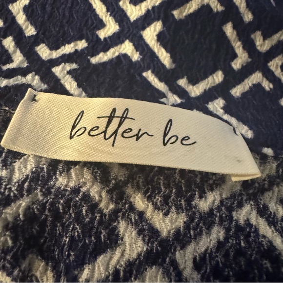 Navy & White Geometric Wrap Long Sleeve Mini Dress from Better Be - Picture 9 of 9